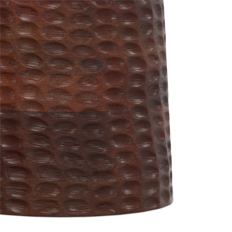 Pemberly Row Boyd 16 in Mango Wood Accent Table in Warm Dark Brown Finish