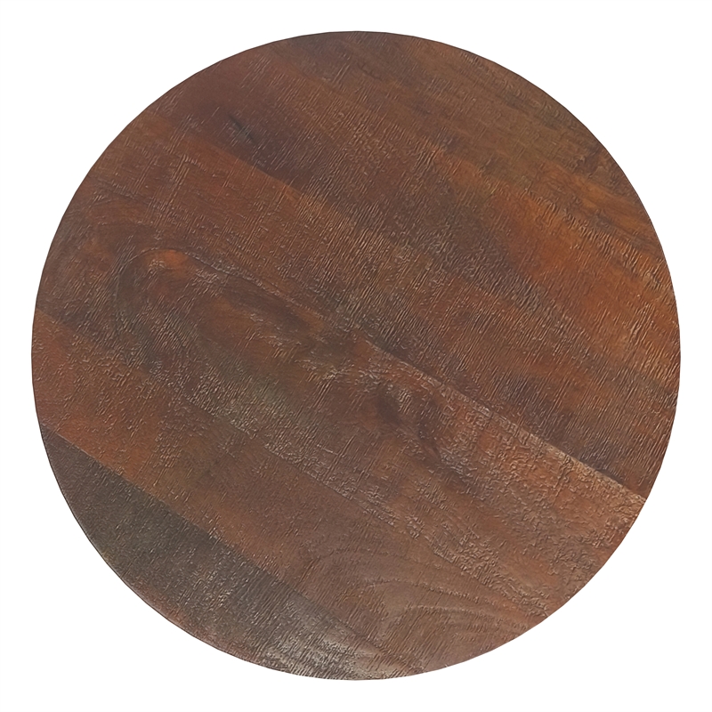 Pemberly Row Boyd 16 in Mango Wood Accent Table in Warm Dark Brown Finish