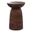 Pemberly Row Boyd 16 in Mango Wood Accent Table in Warm Dark Brown Finish