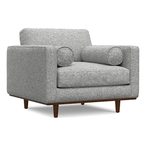 Pemberly Row 42&quot Wide Modern Armchair in Mist Grey Fabric