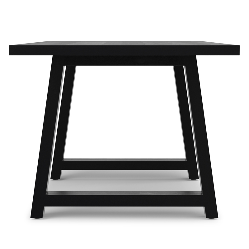 Pemberly Row 72 in Mango Wood Farmhouse Dining Table in Black Finish