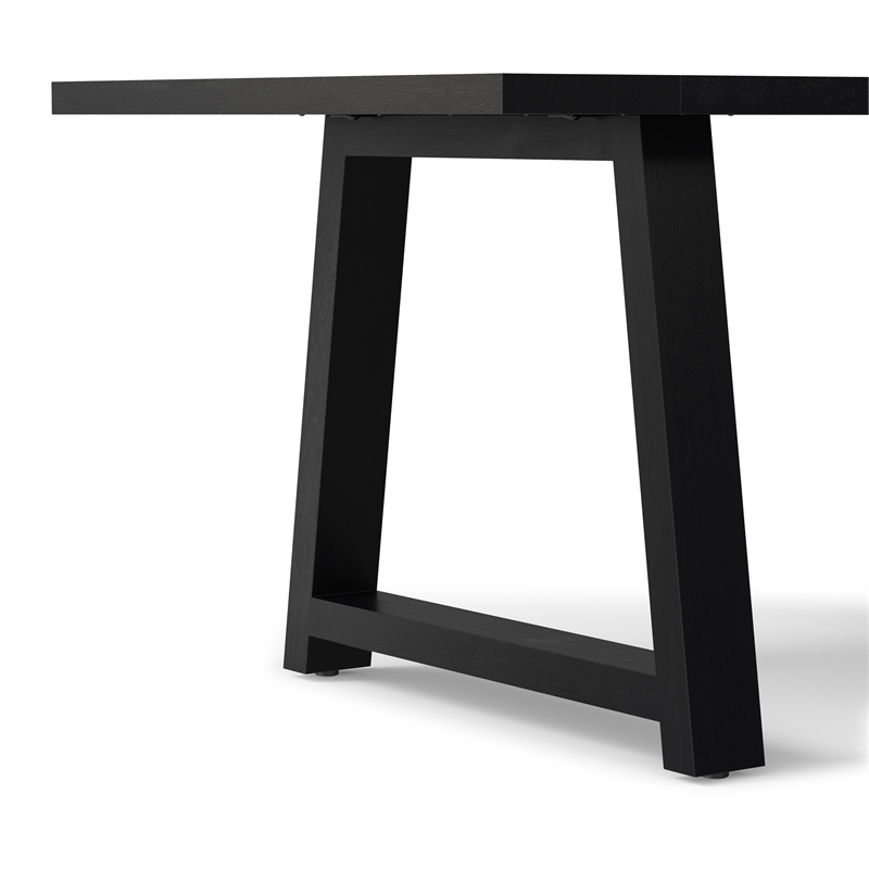 Pemberly Row 72 in Mango Wood Farmhouse Dining Table in Black Finish