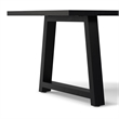 Pemberly Row 72 in Mango Wood Farmhouse Dining Table in Black Finish