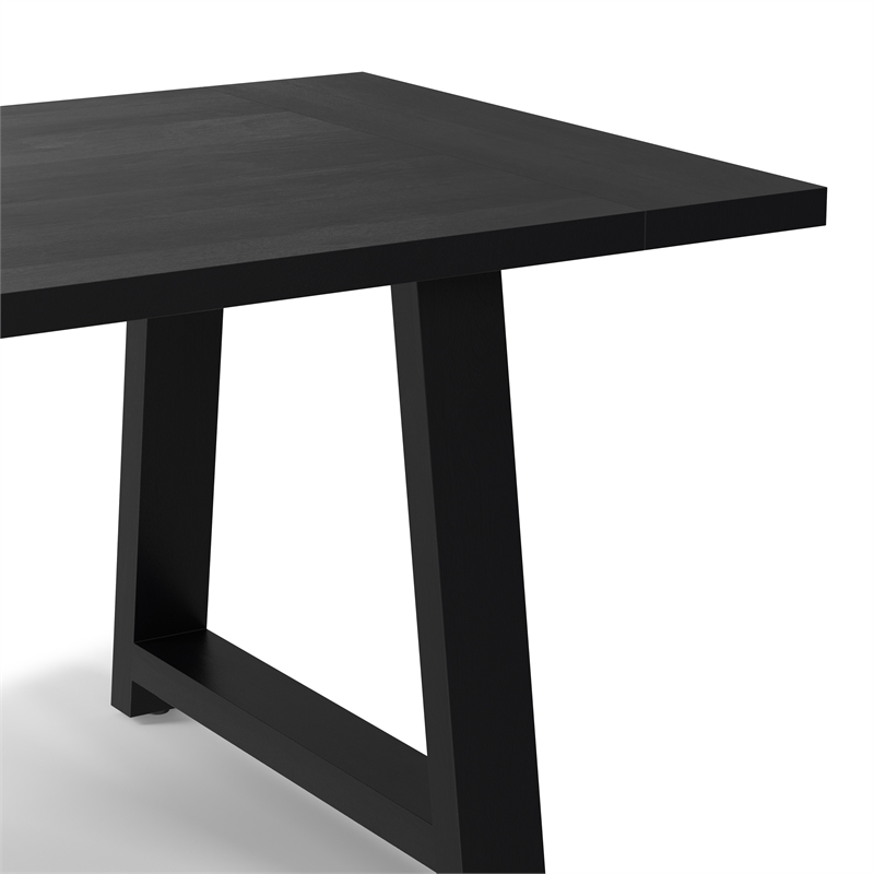 Pemberly Row 72 in Mango Wood Farmhouse Dining Table in Black Finish
