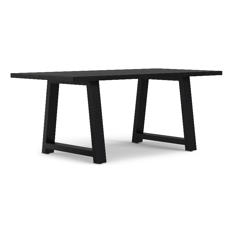 Pemberly Row 72 in Mango Wood Farmhouse Dining Table in Black Finish