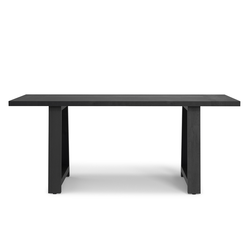 Pemberly Row 72 in Mango Wood Farmhouse Dining Table in Black Finish