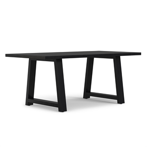 Pemberly Row 72 in Mango Wood Farmhouse Dining Table in Black Finish