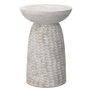 Pemberly Row 16 in Mango Accent Table in White Wash Finish