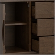 Pemberly Row Harper Solid Rubberwood Sideboard in Walnut Brown with 3 Drawers