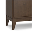 Pemberly Row Harper Solid Rubberwood Sideboard in Walnut Brown with 3 Drawers