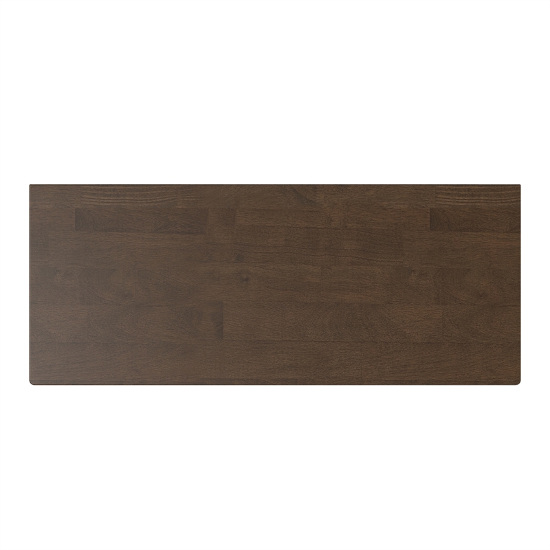Pemberly Row Harper Solid Rubberwood Sideboard in Walnut Brown with 3 Drawers