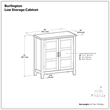 Pemberly Row Burlington Solid Wood Low Storage Cabinet in Aged Brown