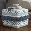 Pemberly Row Bowden Hand Woven Cotton Pouf Ottoman in Grey and Ivory