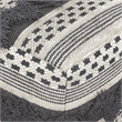 Pemberly Row Bowden Hand Woven Cotton Pouf Ottoman in Grey and Ivory