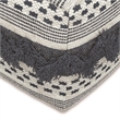 Pemberly Row Bowden Hand Woven Cotton Pouf Ottoman in Grey and Ivory