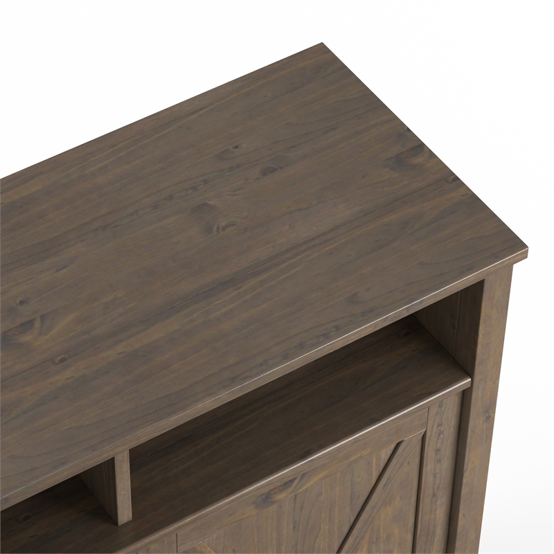 Pemberly Row 39 in Smoky Brown Solid Wood Storage Cabinet with Doors