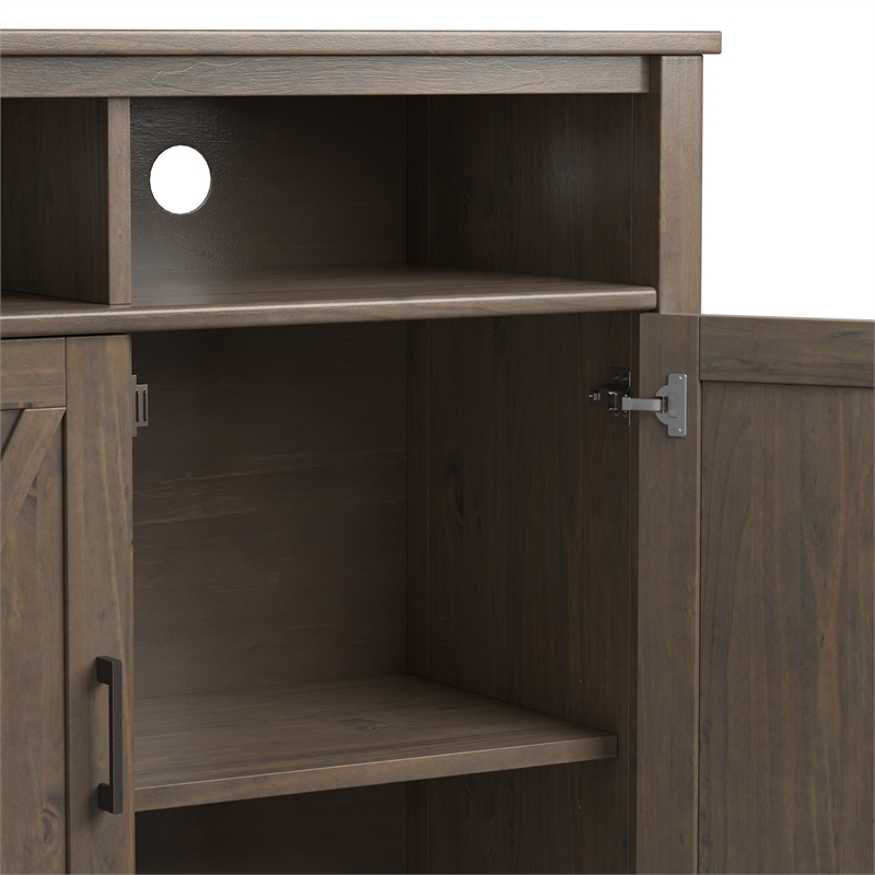 Pemberly Row 39 in Smoky Brown Solid Wood Storage Cabinet with Doors