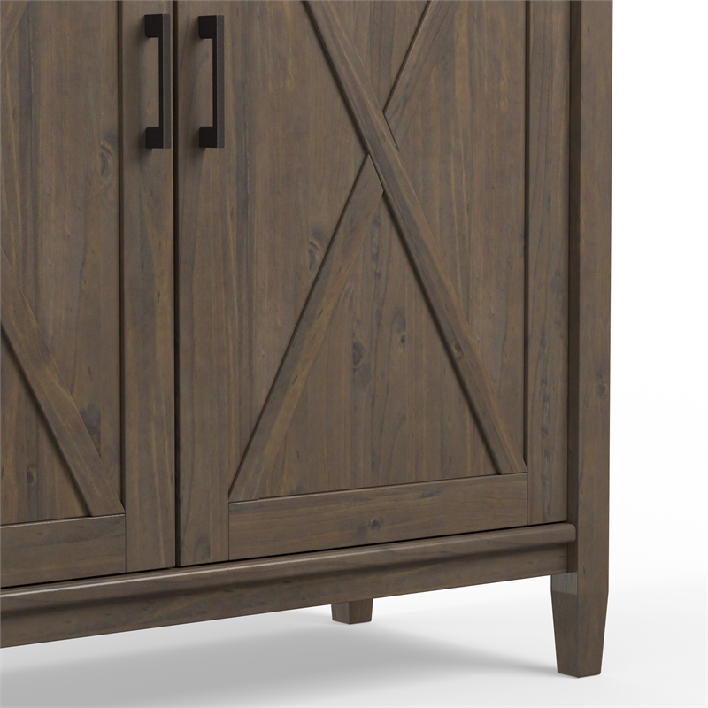 Pemberly Row 39 in Smoky Brown Solid Wood Storage Cabinet with Doors