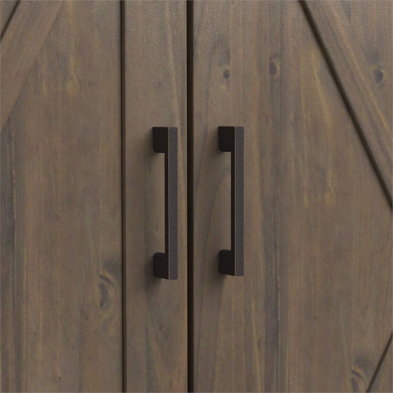 Pemberly Row 39 in Smoky Brown Solid Wood Storage Cabinet with Doors