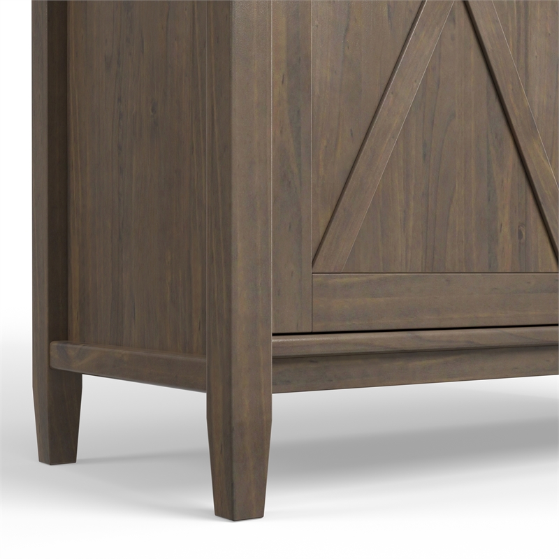 Pemberly Row 39 in Smoky Brown Solid Wood Storage Cabinet with Doors