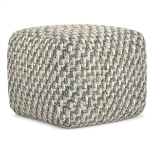Pemberly Row 18&quot Boho Pouf in Multicolor PET Polyester
