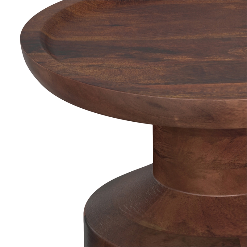 Pemberly Row 16 in Wide Mango Wood Accent Table in Dark Brown Finish