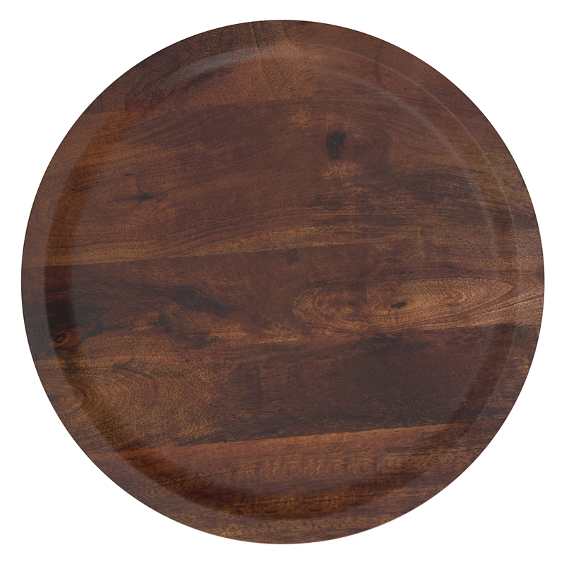 Pemberly Row 16 in Wide Mango Wood Accent Table in Dark Brown Finish