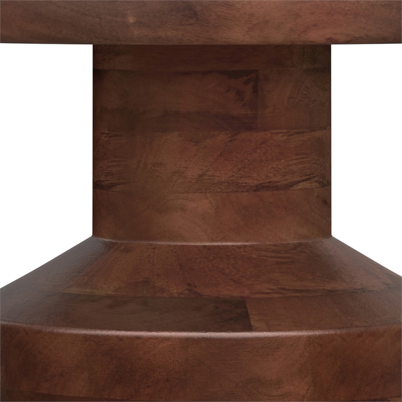 Pemberly Row 16 in Wide Mango Wood Accent Table in Dark Brown Finish