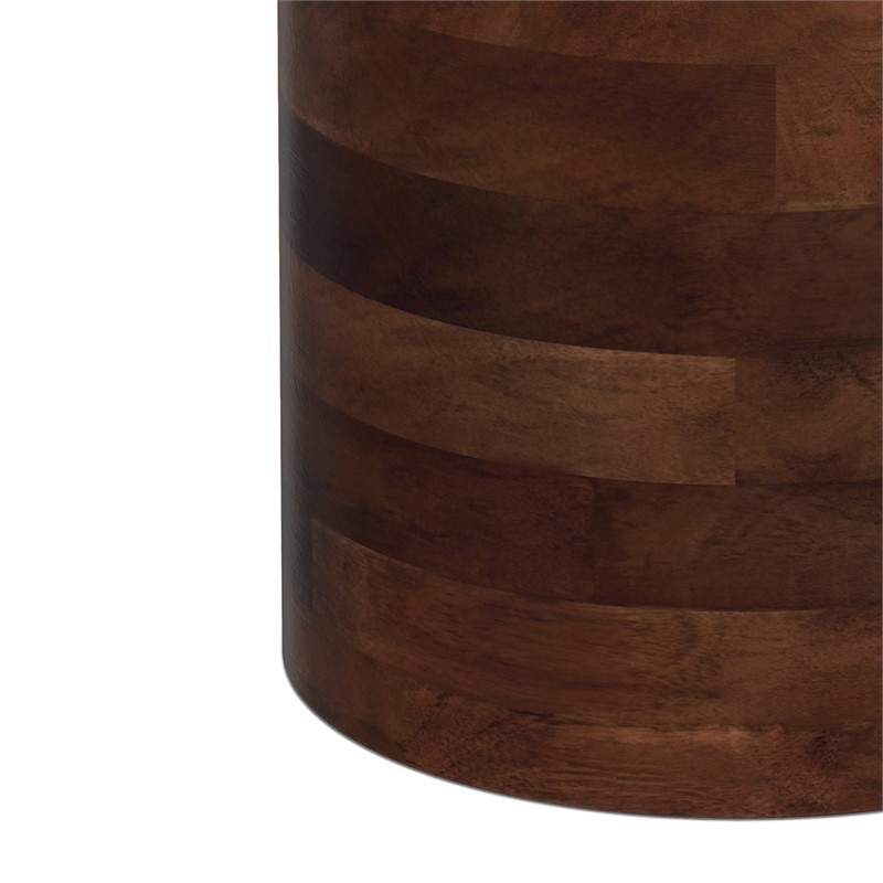 Pemberly Row 16 in Wide Mango Wood Accent Table in Dark Brown Finish