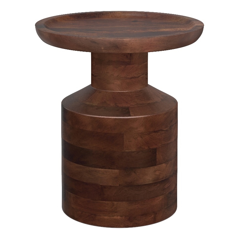 Pemberly Row 16 in Wide Mango Wood Accent Table in Dark Brown Finish