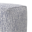 Pemberly Row 18 in Wide Boho Square Pouf in Denim Melange Cotton