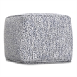 Pemberly Row 18 in Wide Boho Square Pouf in Denim Melange Cotton