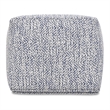 Pemberly Row 18 in Wide Boho Square Pouf in Denim Melange Cotton