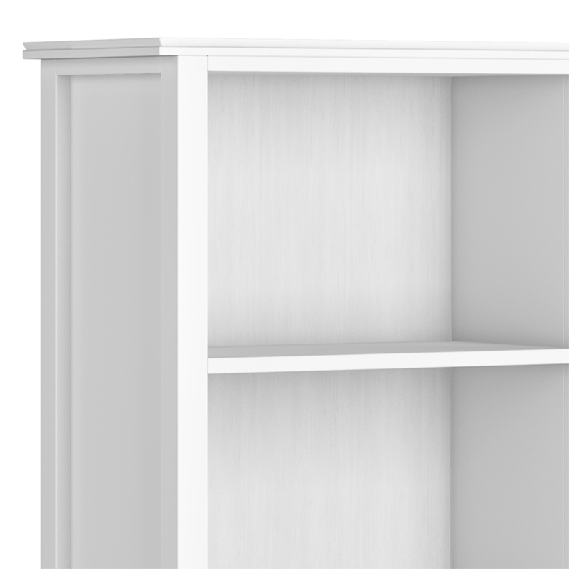Pemberly Row Pine Wood Mission Style TV Stand & 2 Bookcases in White