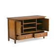Pemberly Row Solid Wood 47 in TV Stand & 2 Bookcases Light Golden Brown