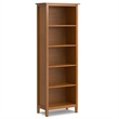 Pemberly Row Solid Wood 47 in TV Stand & 2 Bookcases Light Golden Brown