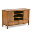 Pemberly Row Solid Wood 47 in TV Stand & 2 Bookcases Light Golden Brown