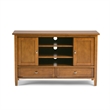 Pemberly Row Solid Wood 47 in TV Stand & 2 Bookcases Light Golden Brown