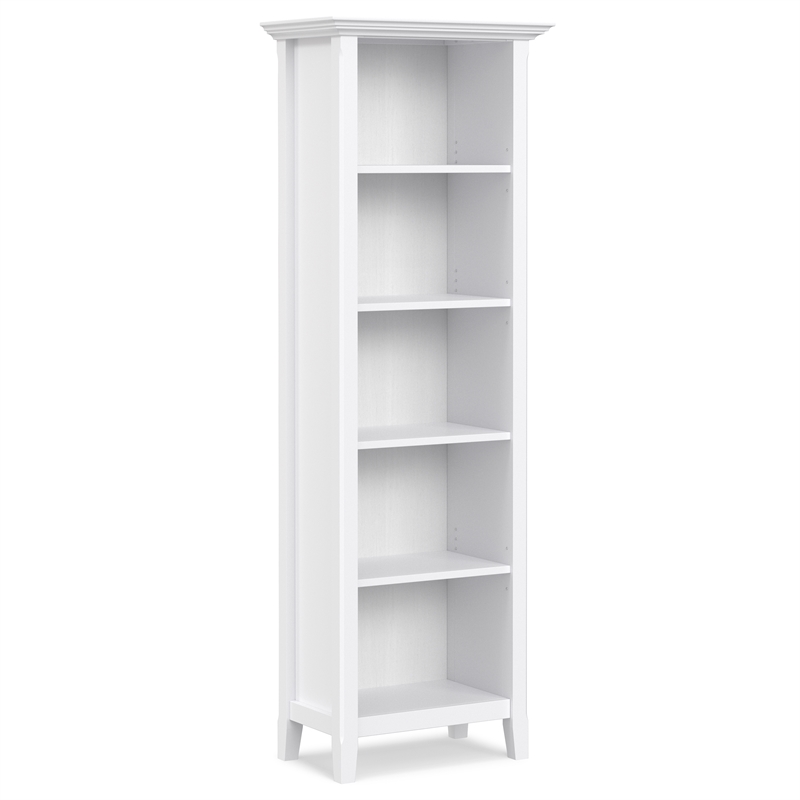 Pemberly Row White Solid Pine TV Stand & 2 Bookcases (Set of 3)