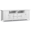 Pemberly Row White Solid Pine TV Stand & 2 Bookcases (Set of 3)