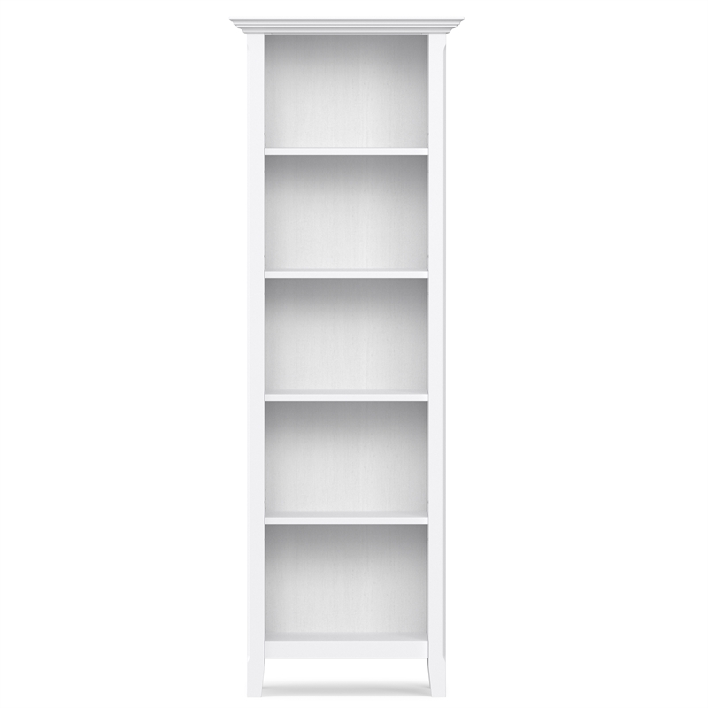 Pemberly Row White Solid Pine TV Stand & 2 Bookcases (Set of 3)