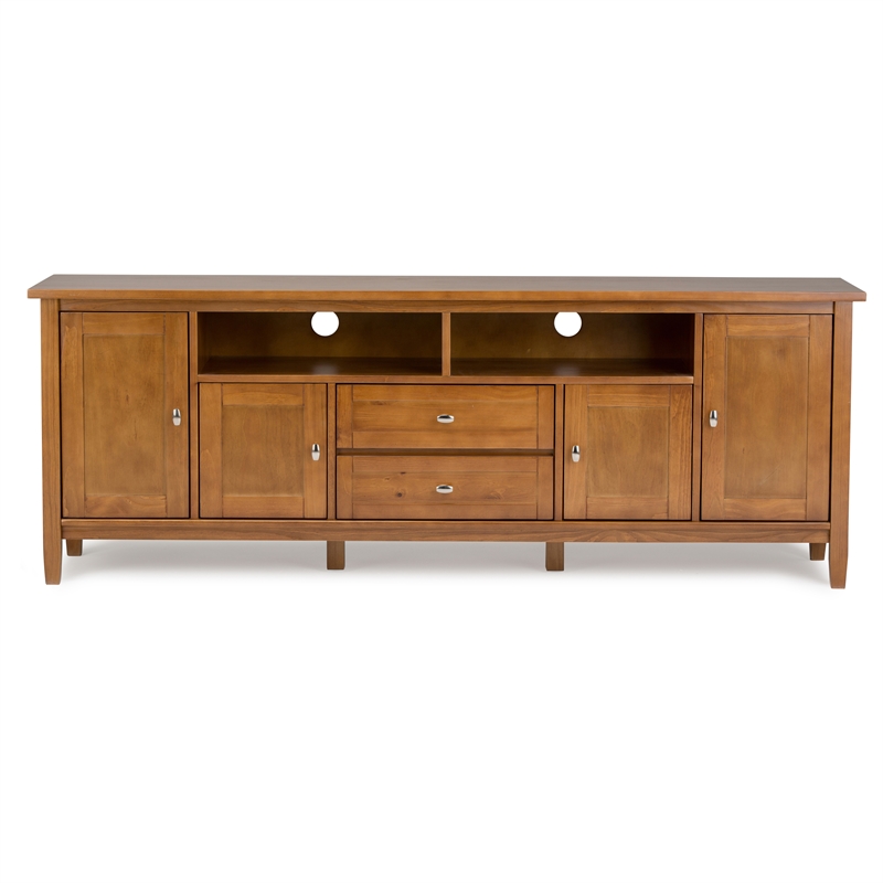 Pemberly Row Light Golden Pine TV Stand & 2 Bookcases (Set of 3)