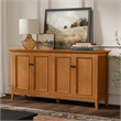 Pemberly Row Solid Wood 4 Door Storage Cabinet in Light Golden Brown