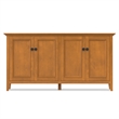 Pemberly Row Solid Wood 4 Door Storage Cabinet in Light Golden Brown