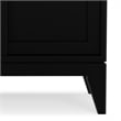 Pemberly Row Mid-Century Modern Low Cabinet with Sliding Doors in Black