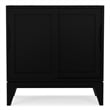 Pemberly Row Mid-Century Modern Low Cabinet with Sliding Doors in Black