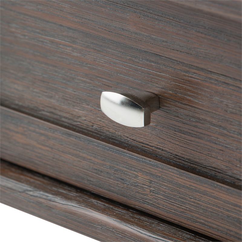 Pemberly Row Solid Wood End Table Set of 2 with Drawer in Farmhouse Brown