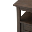 Pemberly Row Solid Wood End Table Set of 2 with Drawer in Farmhouse Brown