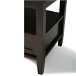 Pemberly Row Solid Wood End Table Set of 2 with Drawer in Tobacco Brown