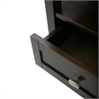 Pemberly Row Solid Wood End Table Set of 2 with Drawer in Tobacco Brown